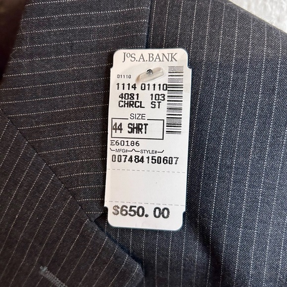 NWT Jos. A Banks Men’s Suit Jacket sz 44S - Picture 7 of 8